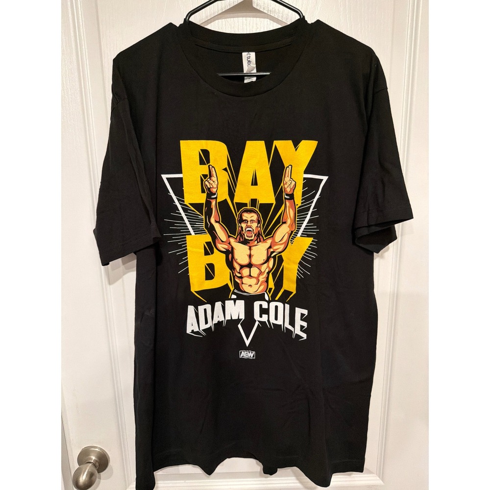 AEW Adam Cole Bay Bay Wrestling Graphic T-Shirt Mens XL Black Tultex All Elite